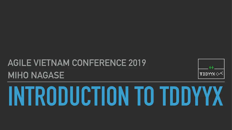 Introduction to TDDYYΧ